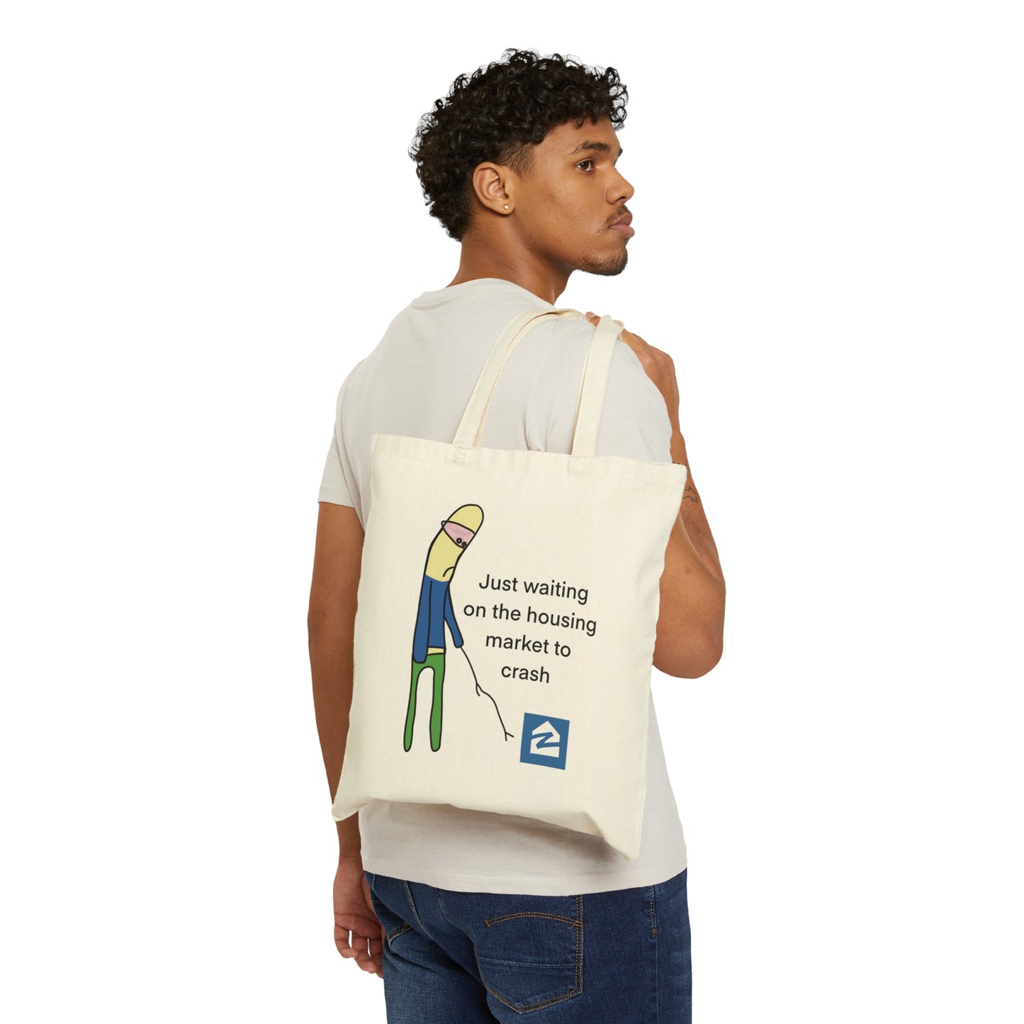Just Waiting On The Housing Market to Crash Cotton Canvas Tote Bag