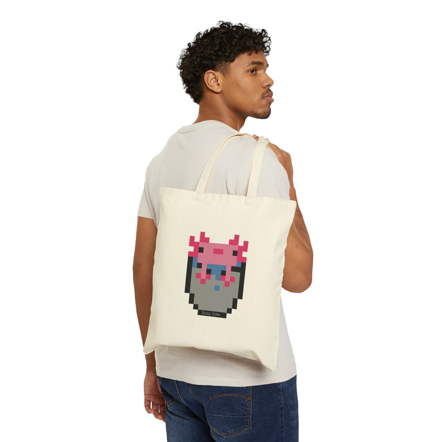 Bucket of Axolotl Cotton Canvas Tote Bag