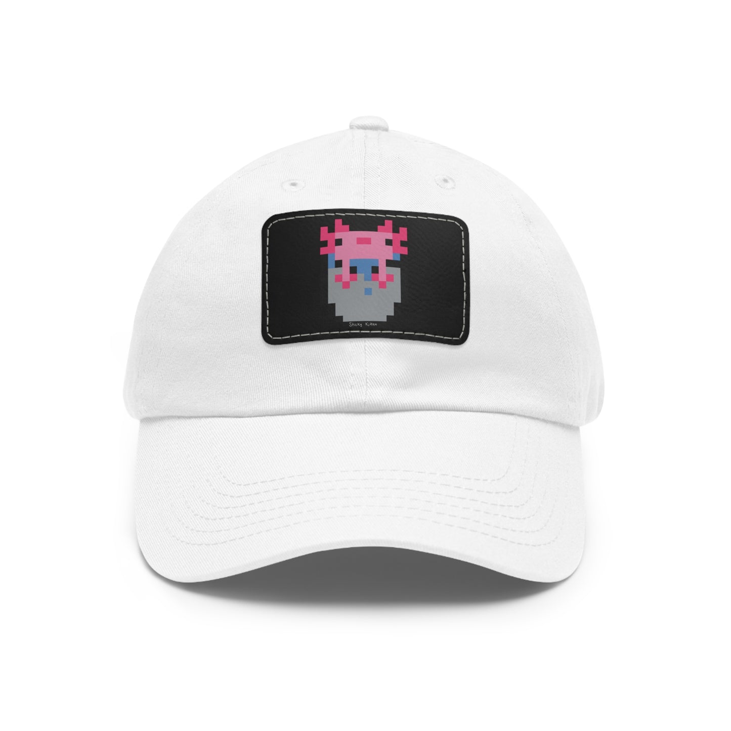 Bucket of Axolotl Dad Hat with Leather Patch (Rectangle)