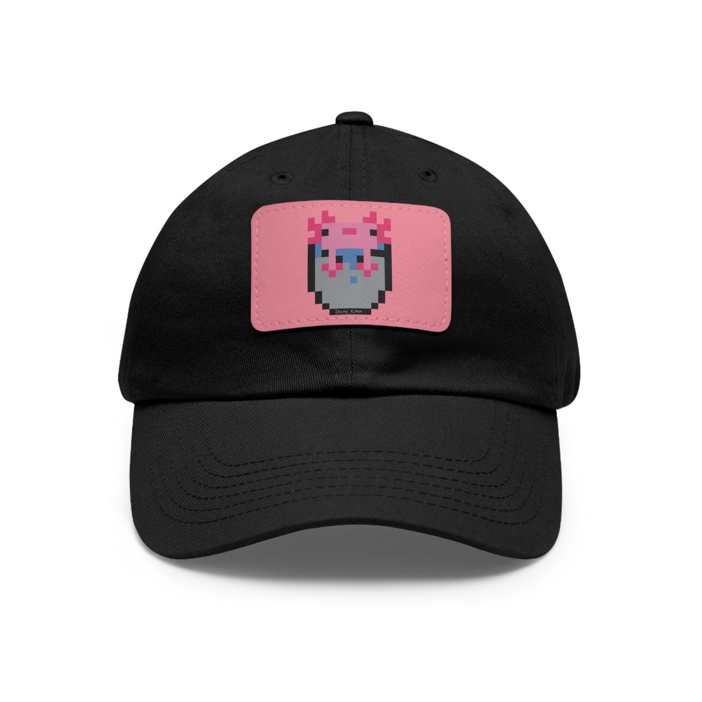 Bucket of Axolotl Dad Hat with Leather Patch (Rectangle)