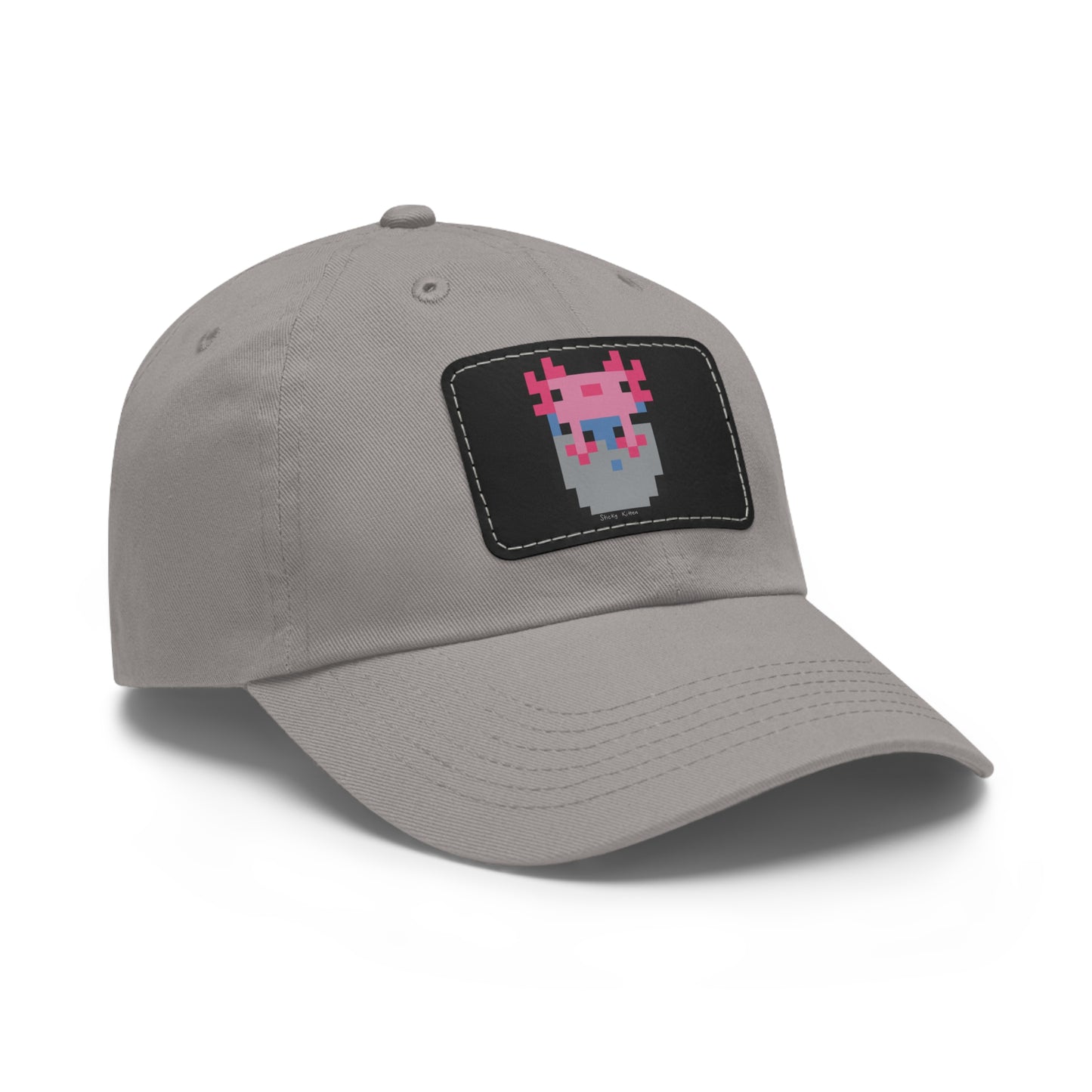 Bucket of Axolotl Dad Hat with Leather Patch (Rectangle)