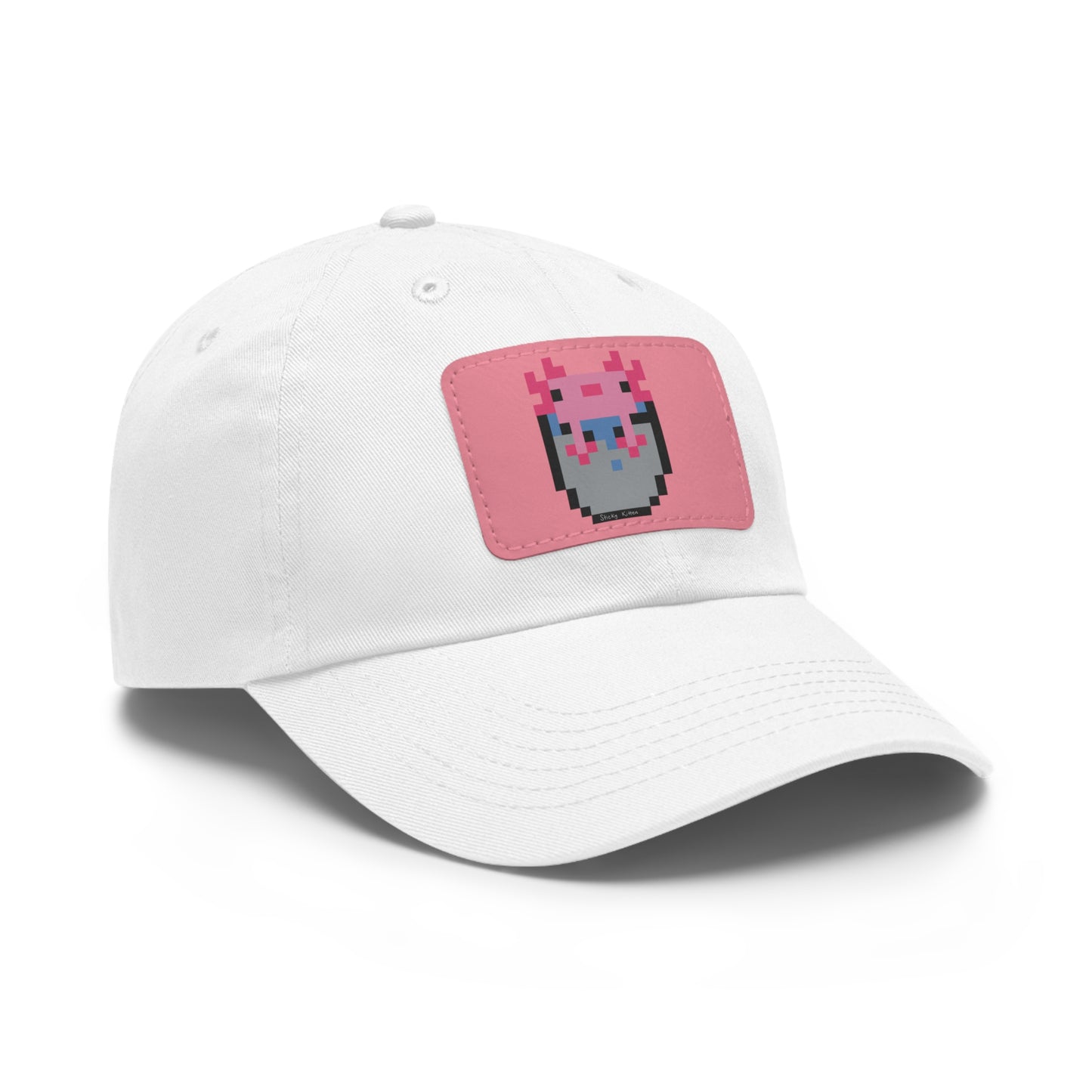 Bucket of Axolotl Dad Hat with Leather Patch (Rectangle)