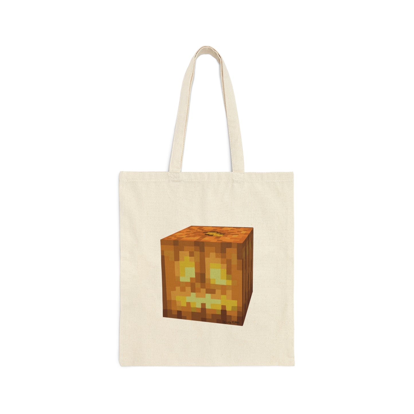 Minecraft Pumpkin Jack-o-Lantern Cotton Canvas Tote Bag, Trick or Treat Bag