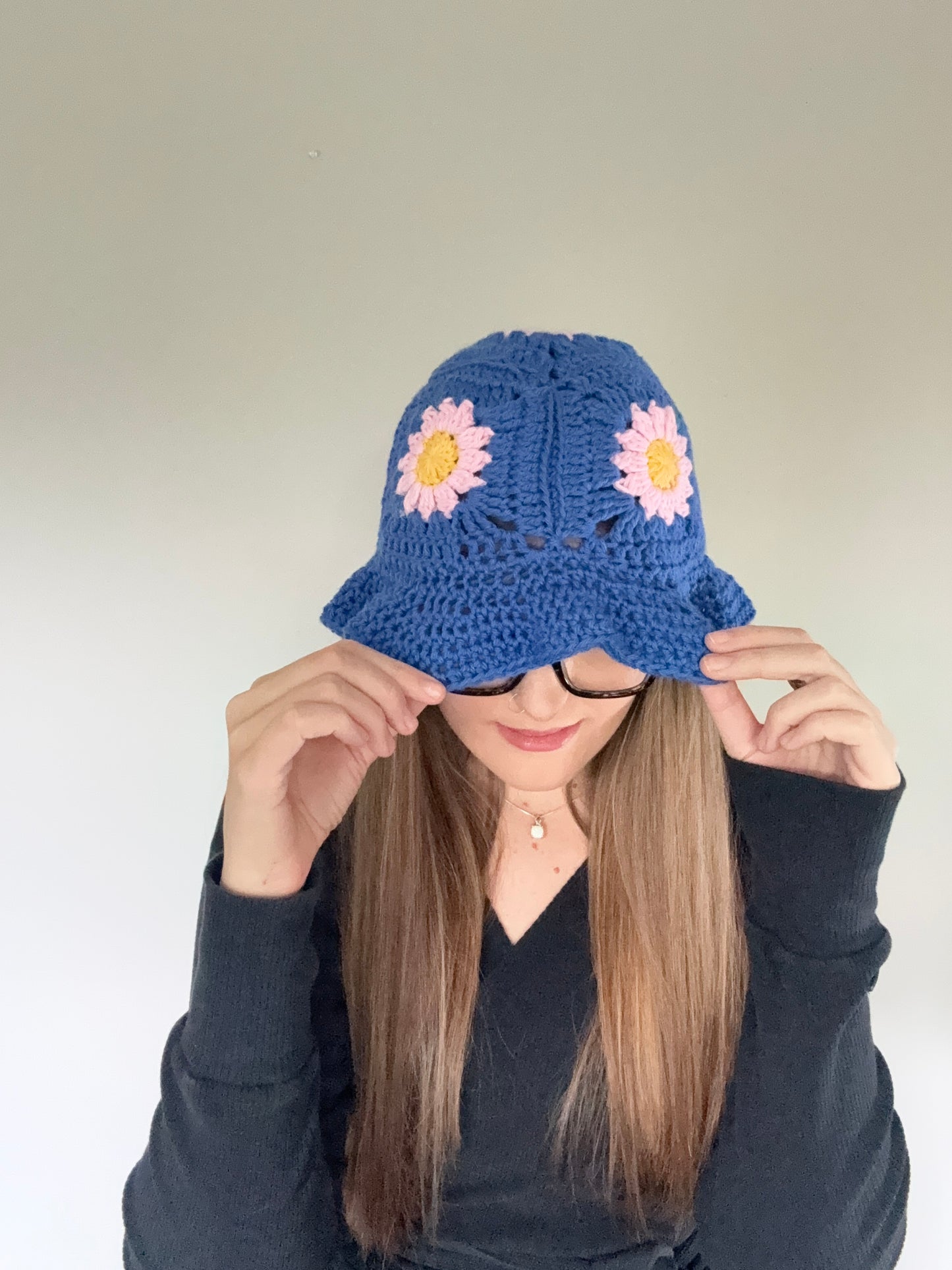 Crochet Granny Square Bucket Hats, Beach Hats, Sun Hats
