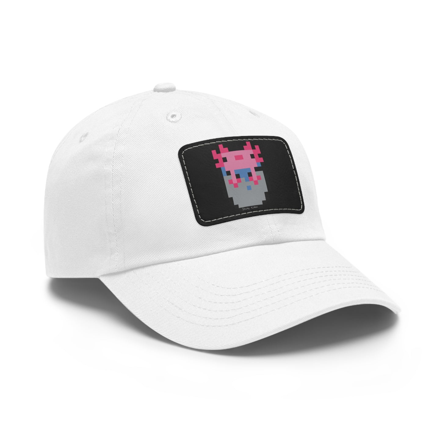 Bucket of Axolotl Dad Hat with Leather Patch (Rectangle)