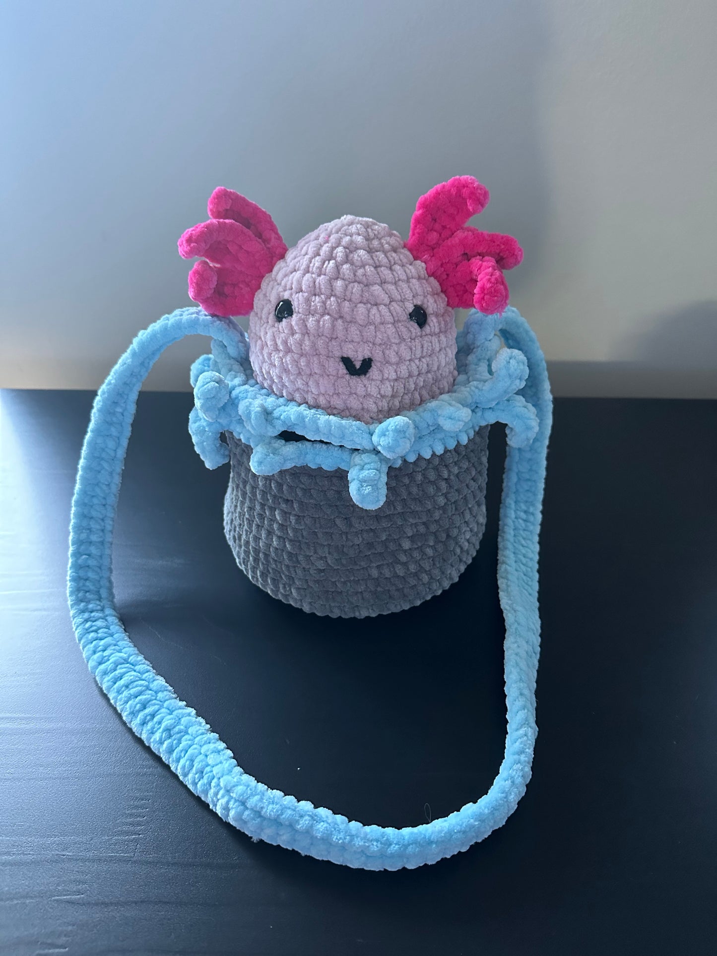 Minecraft Pink Bucket of Axolotl Purse