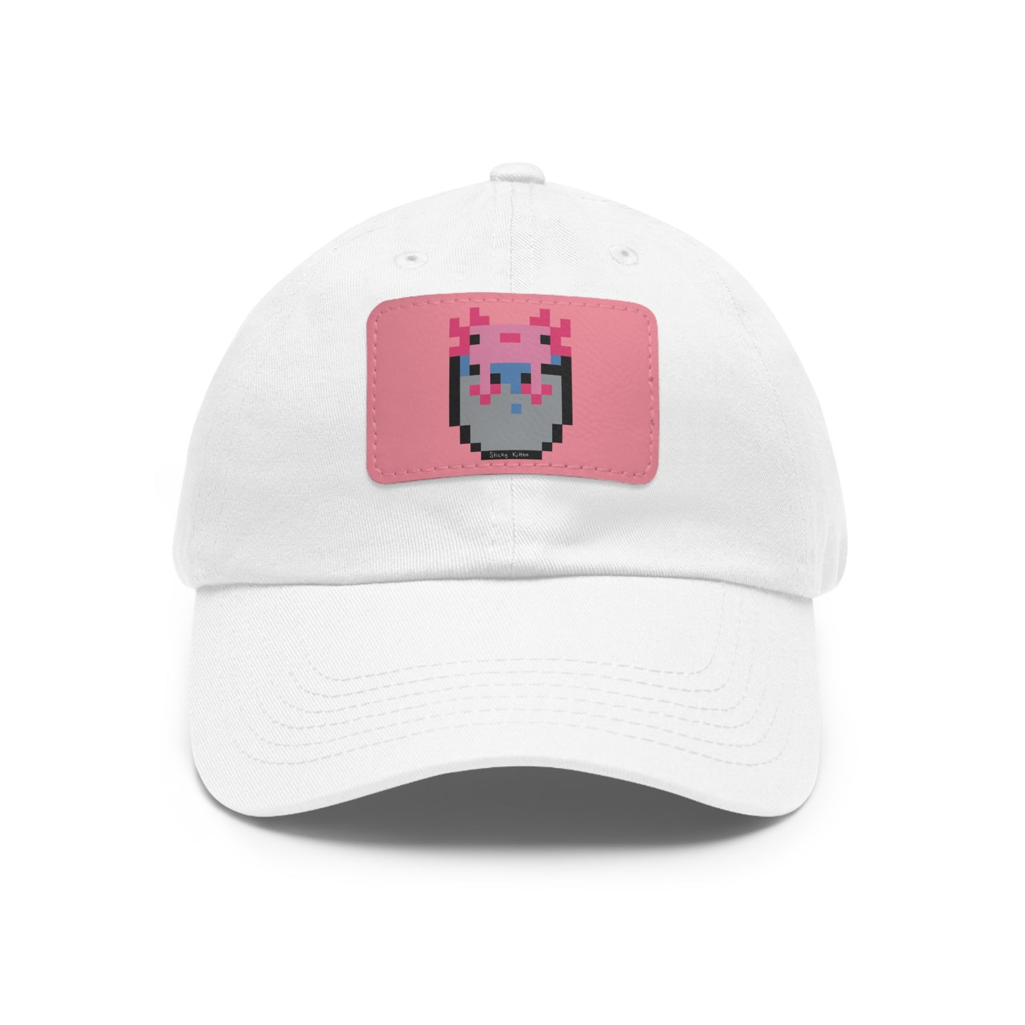 Bucket of Axolotl Dad Hat with Leather Patch (Rectangle)