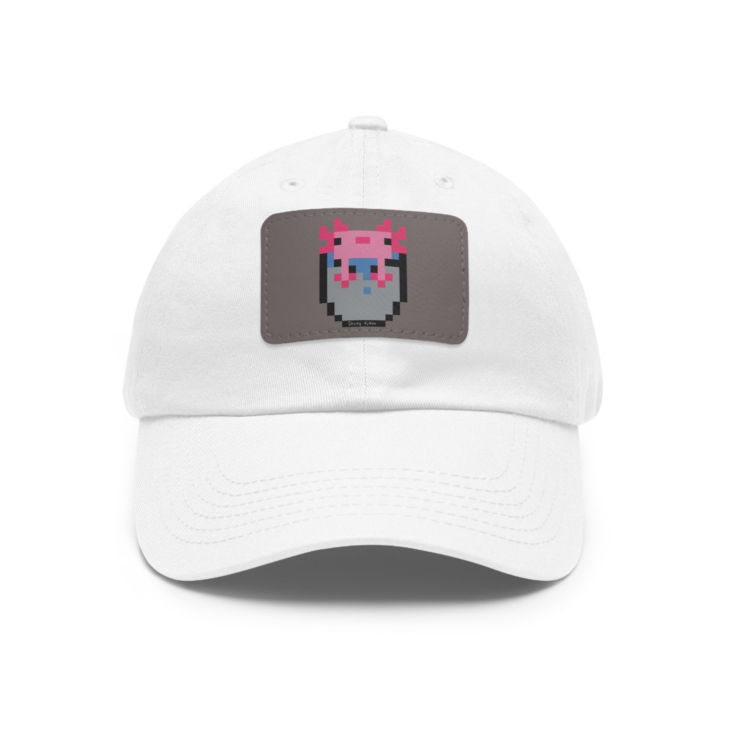 Bucket of Axolotl Dad Hat with Leather Patch (Rectangle)