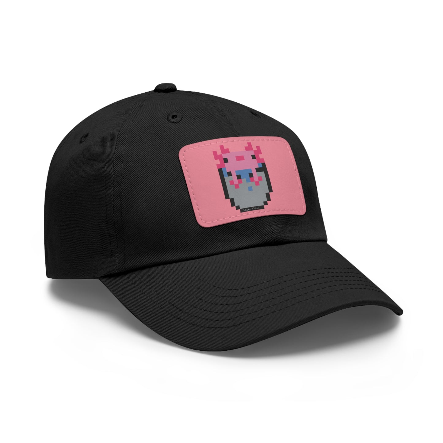 Bucket of Axolotl Dad Hat with Leather Patch (Rectangle)