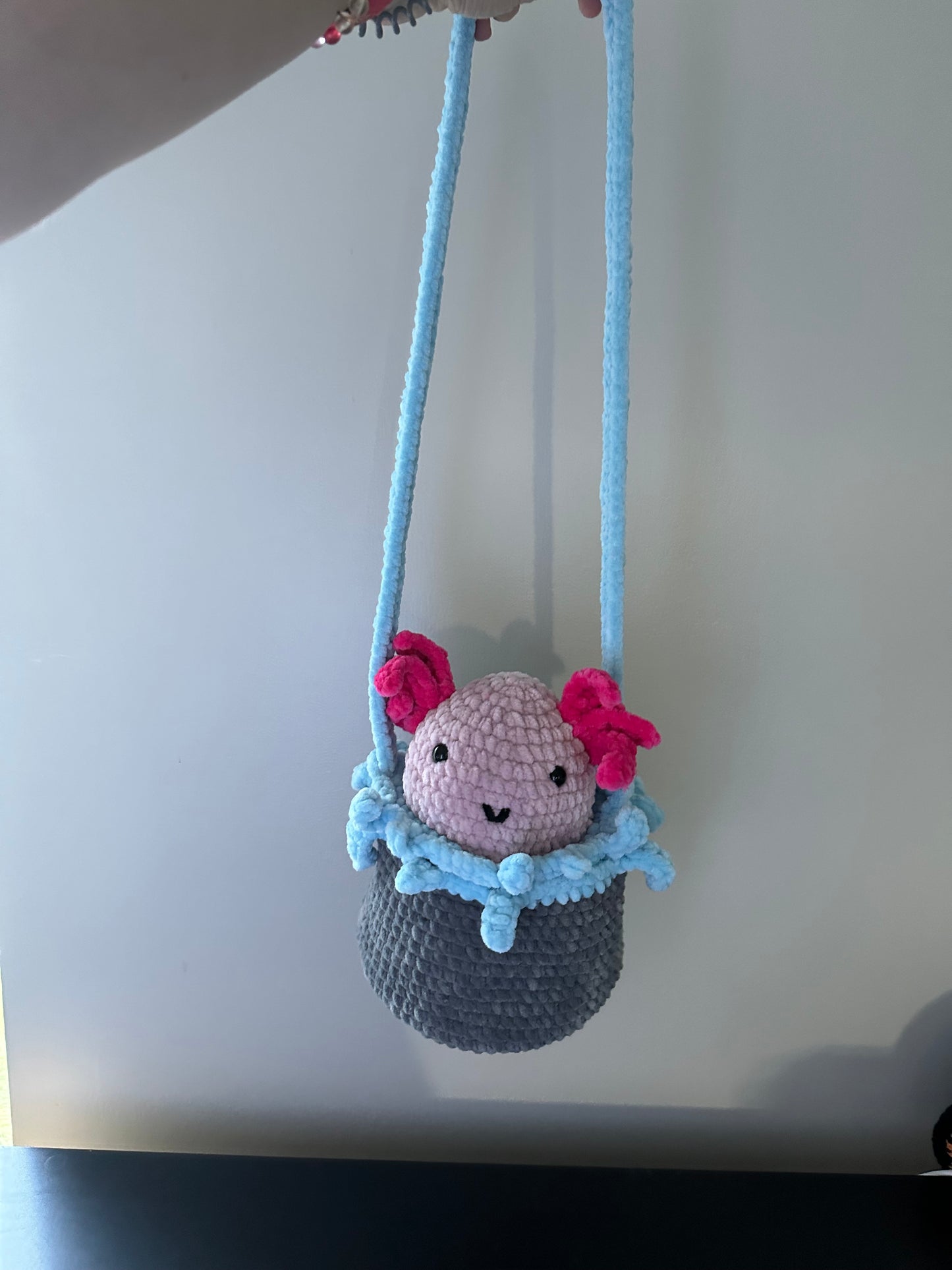 Minecraft Pink Bucket of Axolotl Purse