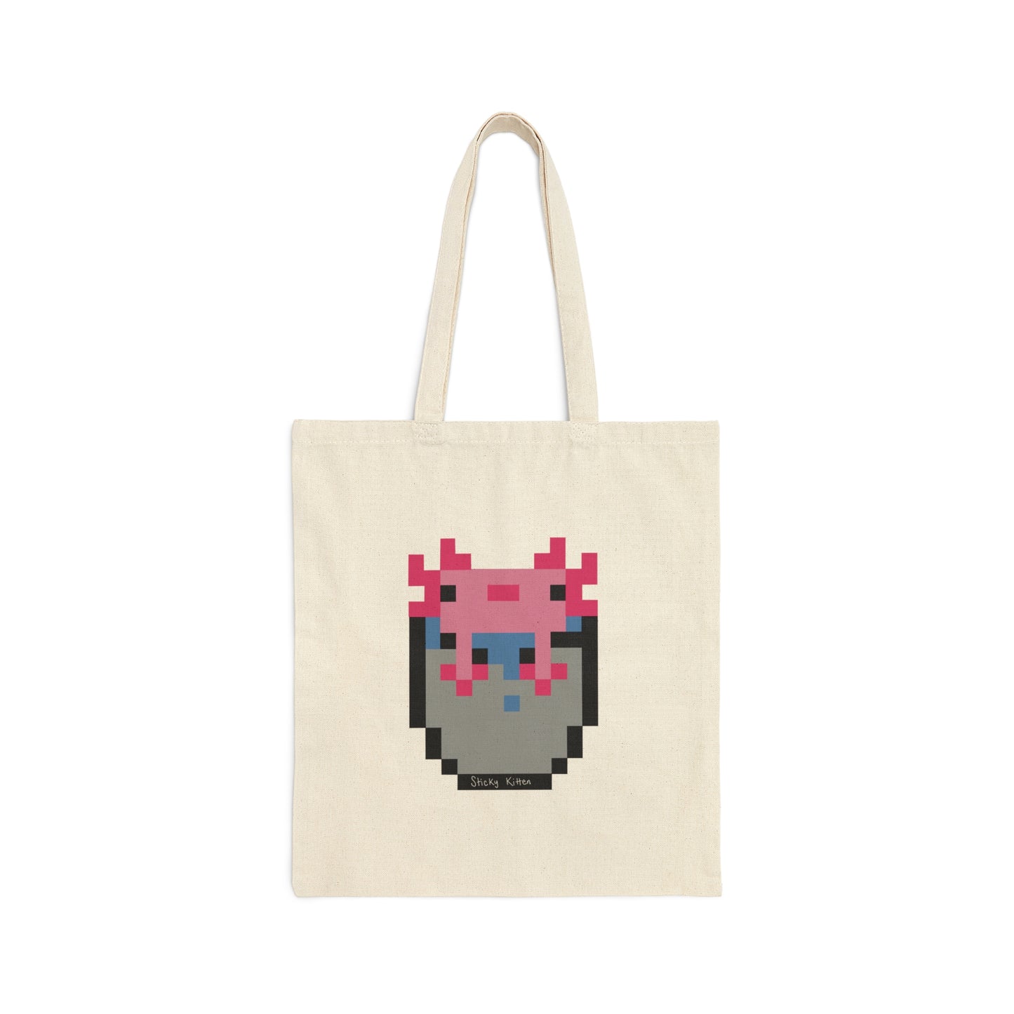 Bucket of Axolotl Cotton Canvas Tote Bag