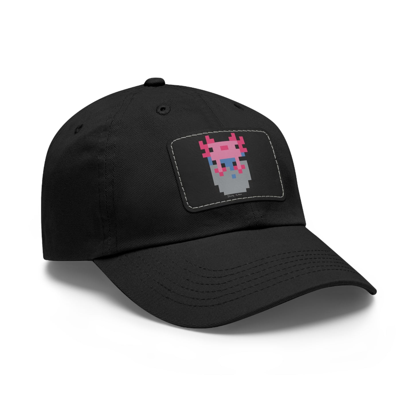 Bucket of Axolotl Dad Hat with Leather Patch (Rectangle)