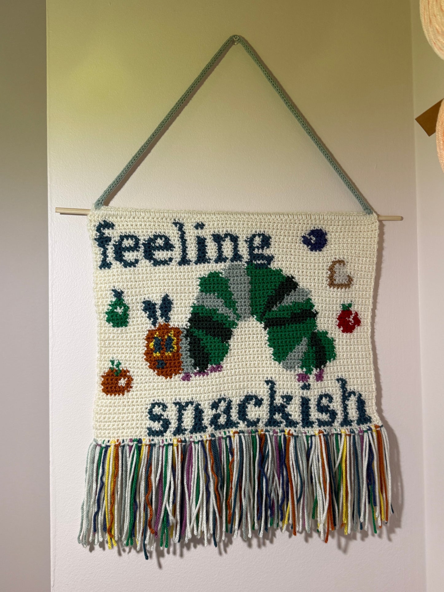 Feeling Snackish Caterpillar Crochet Tapestry Pattern -- PATTERN ONLY