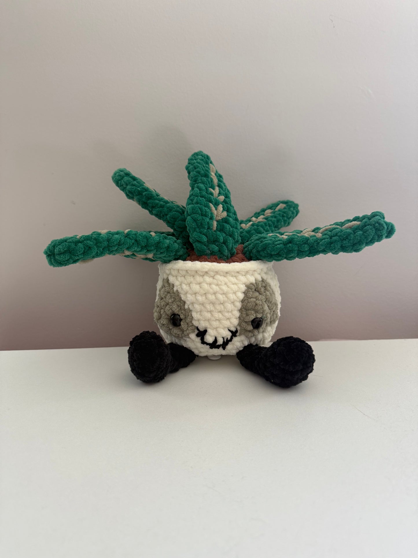 Jelly Cat Inspired Skull Planter Crochet Plushie