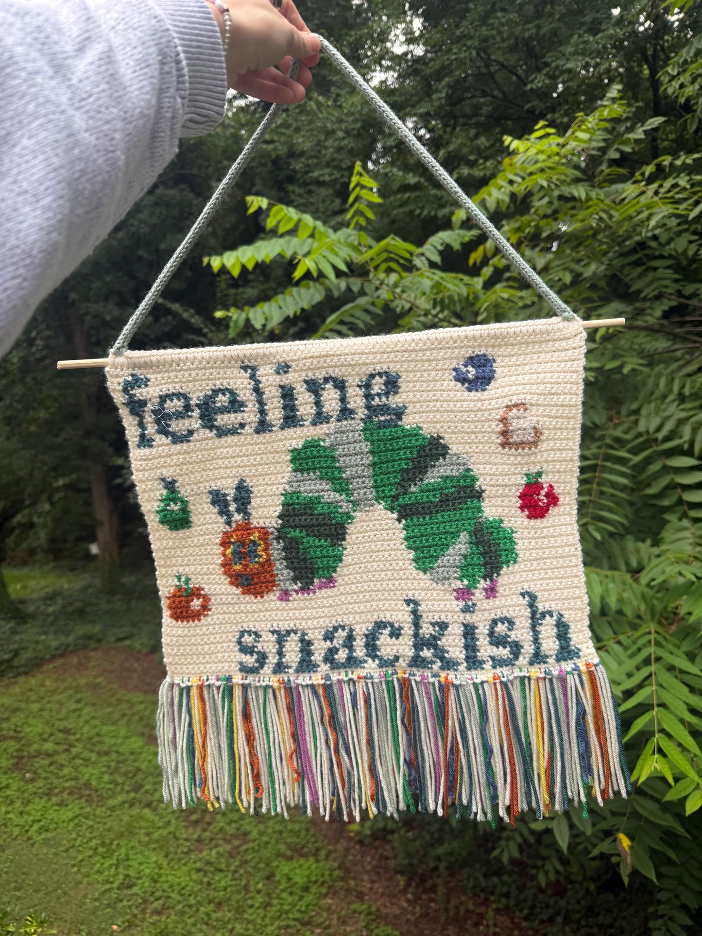 Feeling Snackish Caterpillar Crochet Tapestry Pattern -- PATTERN ONLY