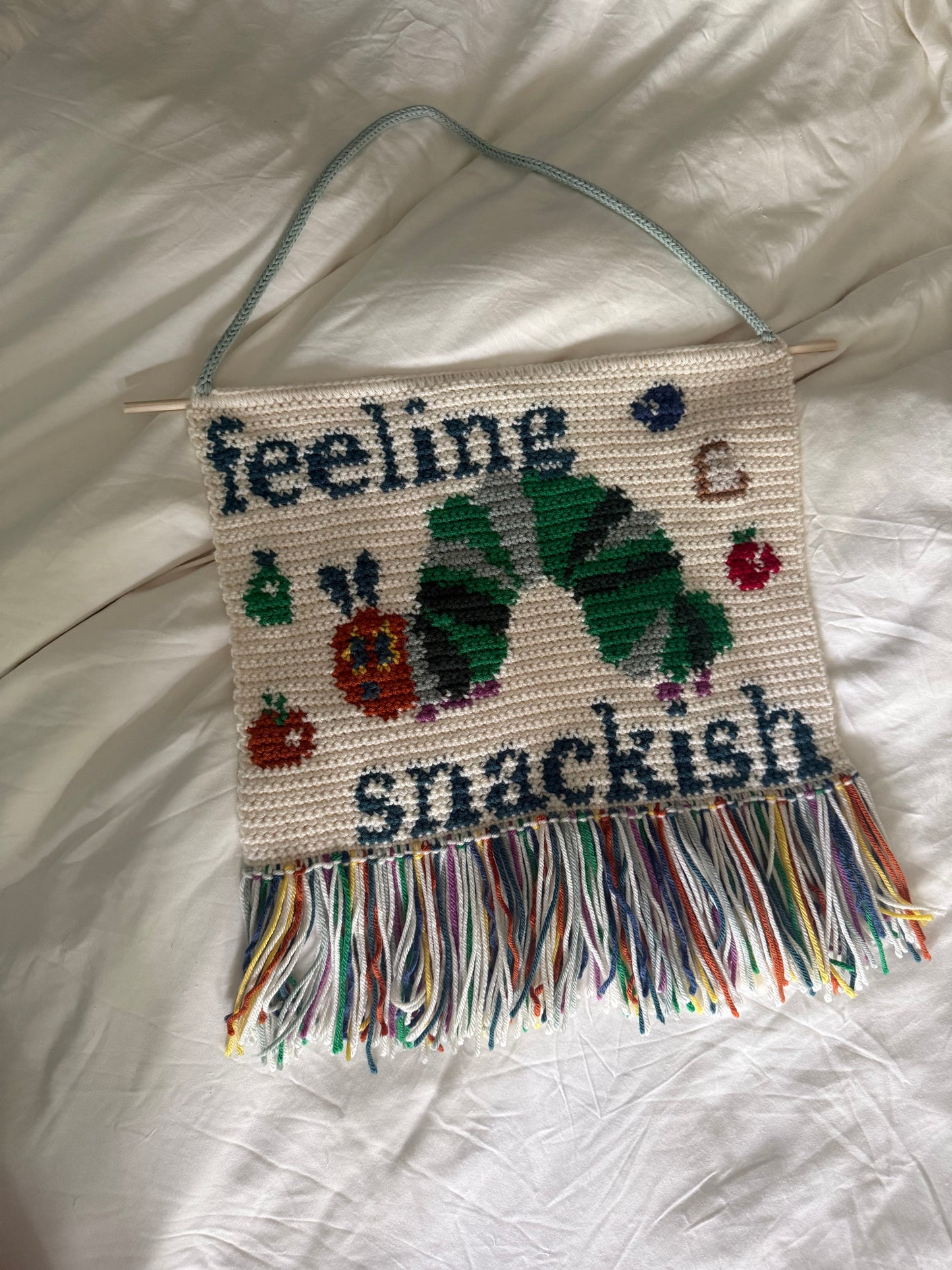 Feeling Snackish Caterpillar Crochet Tapestry Pattern -- PATTERN ONLY